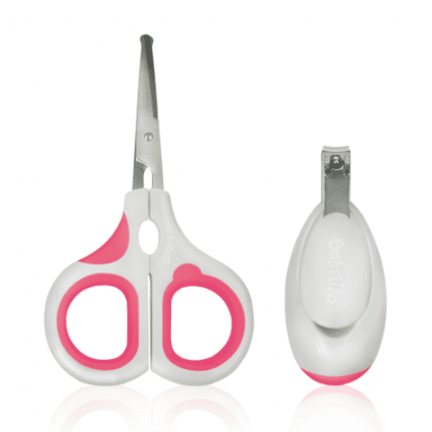 Babelito - Pack Tijera + Cortauñas Rosada