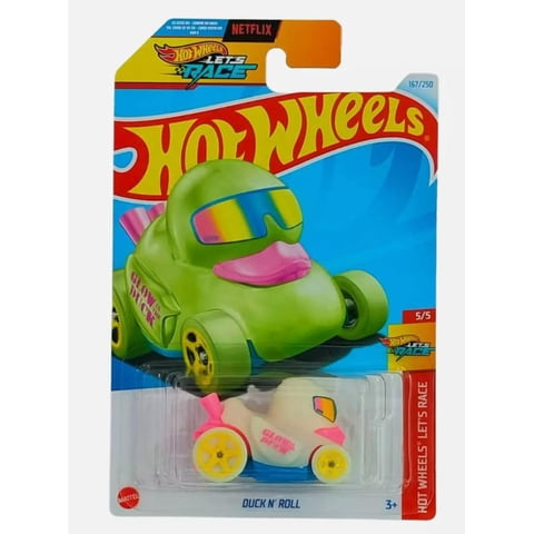 Auto De Carreras Hot Wheels Duck N' Roll Que Brilla En La Oscuridad 5/5