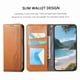 thumbnail image 5 of Funda tipo cartera para iPhone 15 Pro de piel con cierre magnético, ranuras para tarjetas y correa para la muñeca Marrón, 5 of 6