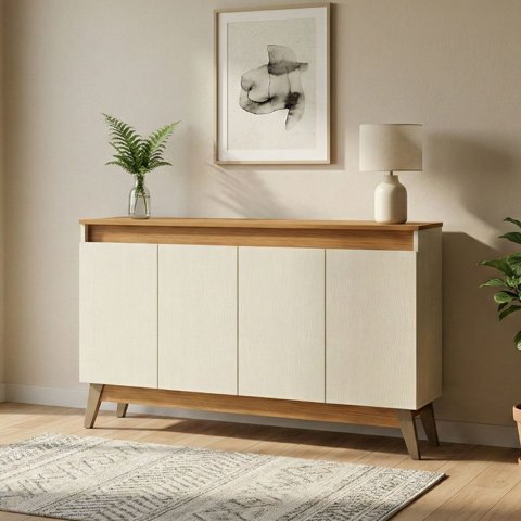 Exit - Buffet Trento 4 Puertas Roble/Beige