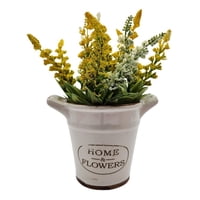 Fliperex - Planta Artificial Macetero Cerámica Home And Flower Amarillo