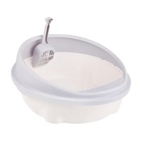 Ioensy - Caja De Arena Abierta Inodoro Durable Con Cuchara Para Gatito Cachorro Conejito 35Cmx33Cmx16Cm