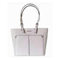 Cartera Michael Kors Womens Jet Set Medium Vegan Leather Top Zip Pocket Tote Bag Optic White