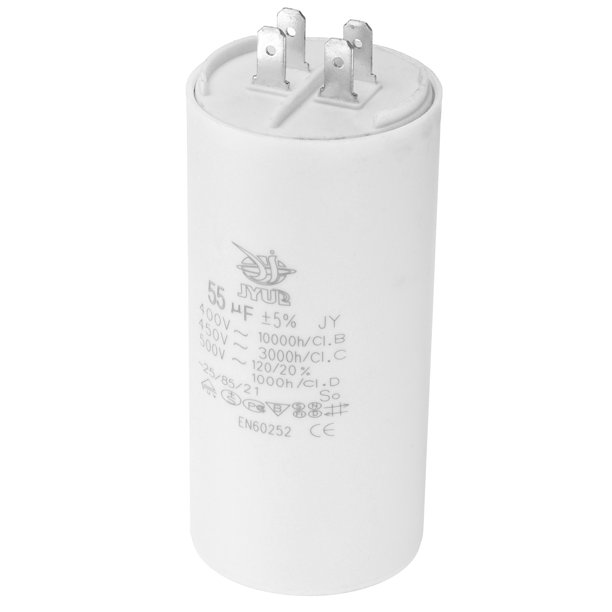 Condensador de Funcionamiento Uxcell CBB60 55uf, AC450V 4Pin Doble Inserción para Motor Star 105x50mm