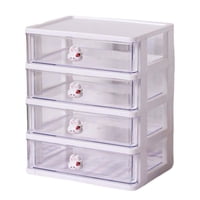 Magideal - Organizador De Escritorio Con Cajón Cajas De Almacenamiento De Escritorio Contenedor Titular De Maquillaje Gabinete De Joyería Organización De Mesa De 4 Cajones Blanco