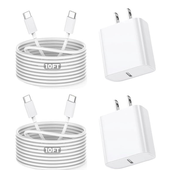 Cable USB‑C DreemTeam 3 m (2 unidades) – Cargador rápido de 20 W