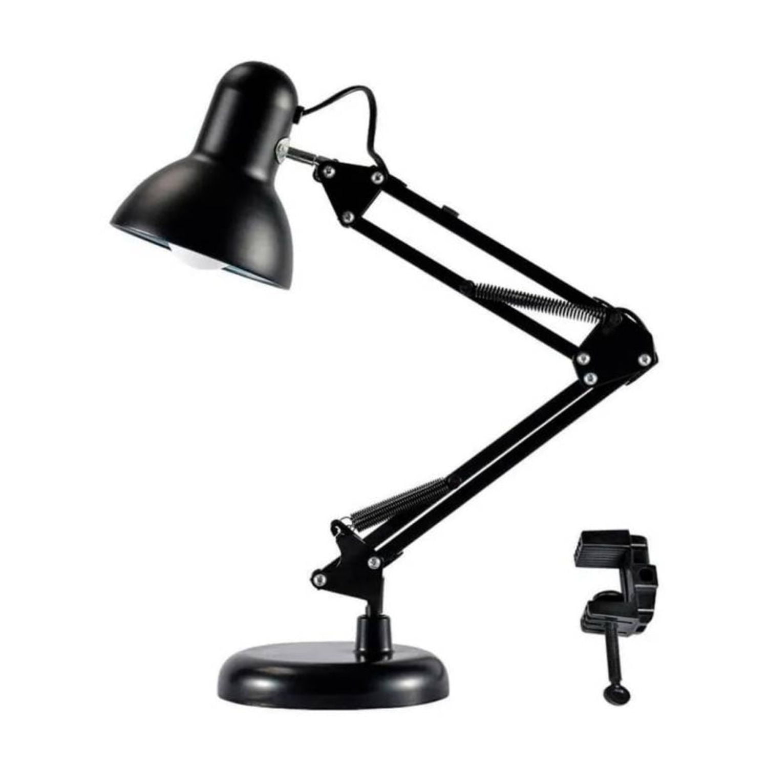 Importclick - Lámpara Brazo Ajustable Giratorio Escritorio Metal Negro