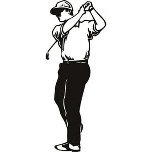 Rienda Libre Graphics - Decomural Golfer Swing Hobbies Golf Ws-17518