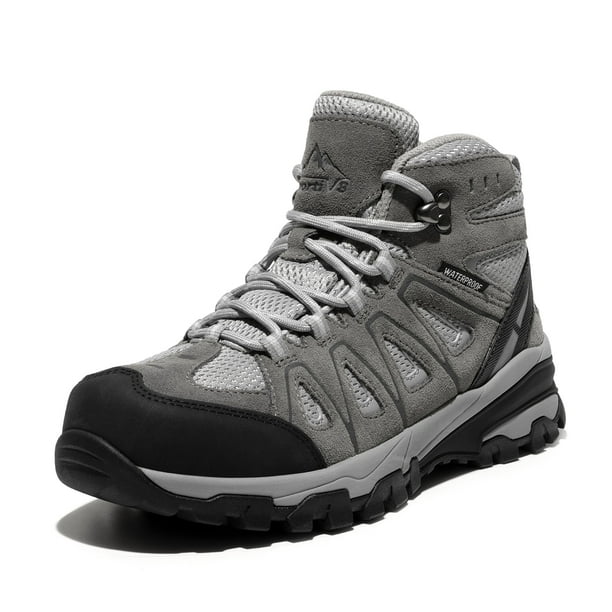 Botas de senderismo NORTIV 8 SNHB211W impermeables para mujer, talla 6, gris claro