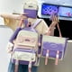thumbnail image 3 of 5 Pcs/Set New Women's Ins Student University Backpack School Bags Teenager Girls Schoolbag Kawaii Backpack, 3 of 3