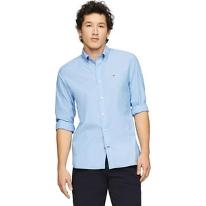 Camisa Tommy Hilfiger Para Hombre, Manga Larga, Con Botones, Corte Regular