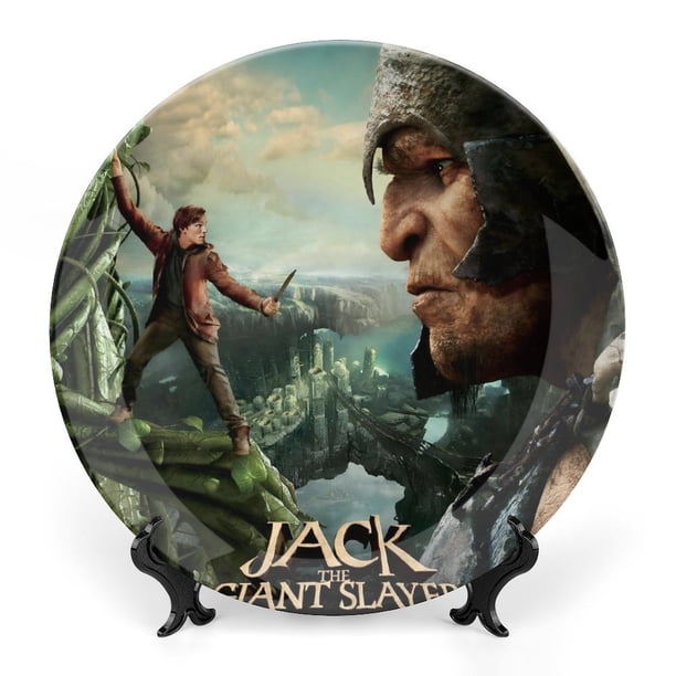 Jack el cazagigantes Plato decorativo de porcelana fina (bone china), plato decorativo de cerámica para hogar, oficina, soporte de pared, platos decorativos para dormitorio - 6 pulgadas (15 cm)