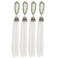 2 Pares De Pendientes Largos De Perlas Vintage, Bonitos Y Modernos, De Metal, Accesorios Para Manualidades