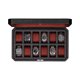 thumbnail image 1 of Caja de relojes ROTHWELL de 12 compartimentos de cuero negro/rojo, 1 of 9