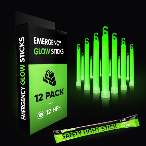 Barras luminosas de emergencia Glow Mind Ultra Bright de 12 horas (color verde)