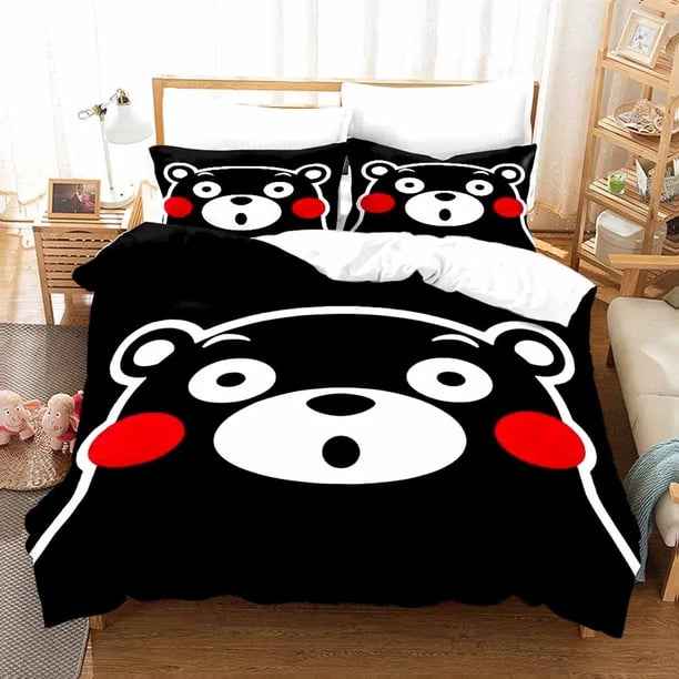 Comics Kumamon Bedding Set Boys Girls Duvet Cover Pillowcase Bed Kids Adult Fashion Home Textileextile