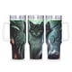 thumbnail image 1 of Gatos Guerreros Vaso aislado de acero inoxidable con asa, diseño temático, regalo para familia, amigos y fans; incluye pajita y encaja en el portavasos estándar, 40 oz, 1 of 6