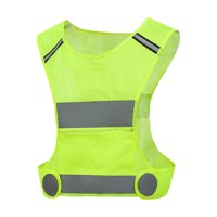 Magideal - Chaleco De Seguridad Reflectante De Visibilidad De Malla Tiras Reflectantes Transpirables Amarillas Unisex Para Topógrafo Trabajo De Tráfico Road , Metro 47Cm