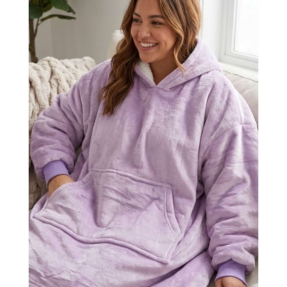 Polerón Gigante Hoodie Fleece con Chiporro Extra Suave y Térmico