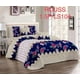 thumbnail image 1 of Cobertor de verano tipo quilt tamaño 2 Plazas Beige y Azul Marino con Flores, 1 of 1