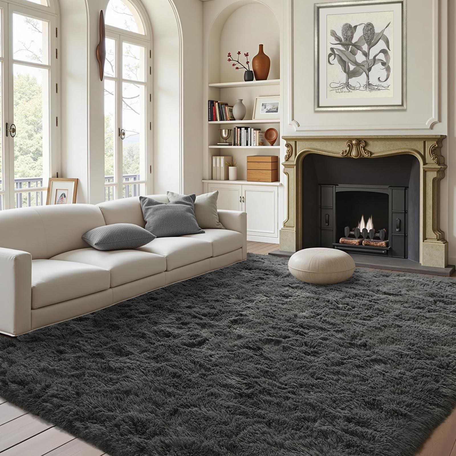 Finrèc Home - Alfombra Finrèc Gris Suave Para Dormitorio Y Sala De Estar, 120 X 180 Cm