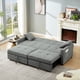 thumbnail image 2 of 3 in 1 Convertible Sleeper Sofa Bed, Modern Fabric Loveseat Futon Sofa Couch Pullout Bed, Small Love Seat Lounge Sofa Reclining Backrest, Pillows, Pockets, Home furniture for Living Room, Grey, 2 of 3