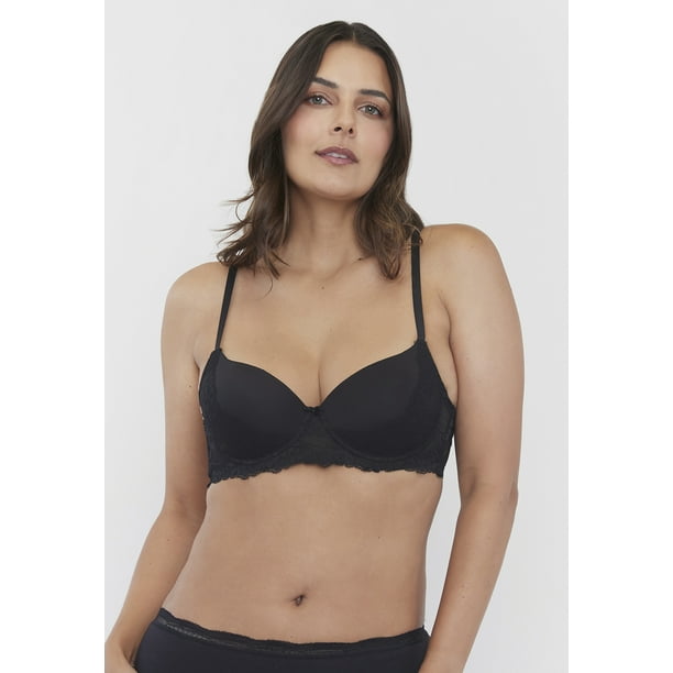 Sostén Mujer Push Up Copa B Negro Corona