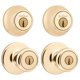 thumbnail image 1 of Cerradura de puerta Kwikset 242 Tylo con pomo de entrada y cerrojo de latón, 1 of 2