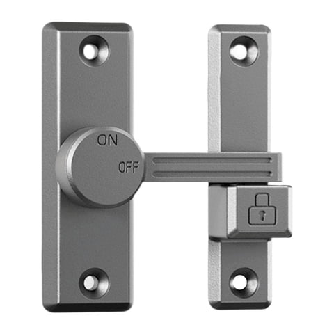 Bothyi - Protector De Pestillo De Puerta, Pestillo Abatible Universal Para Puerta, Oficina En Casa, Puerta Corredera De Granero, Gris