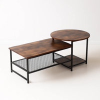 Klik Muebles - Set De Mesas De Centro Industrial En Mdf - Diseño Dúo Modular