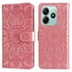 thumbnail image 3 of Funda tipo cartera FOXDOCK para Xiaomi Redmi Note 14 5G , diseño girasol en relieve, cuero PU, cierre magnético, soporte y tarjetero, 3 of 5
