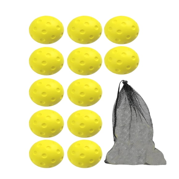 12 Pelotas De Pickleball Silenciosas De Espuma De PU Para Niñas Y Niños Principiantes, Deportes De Ocio, Color Amarillo
