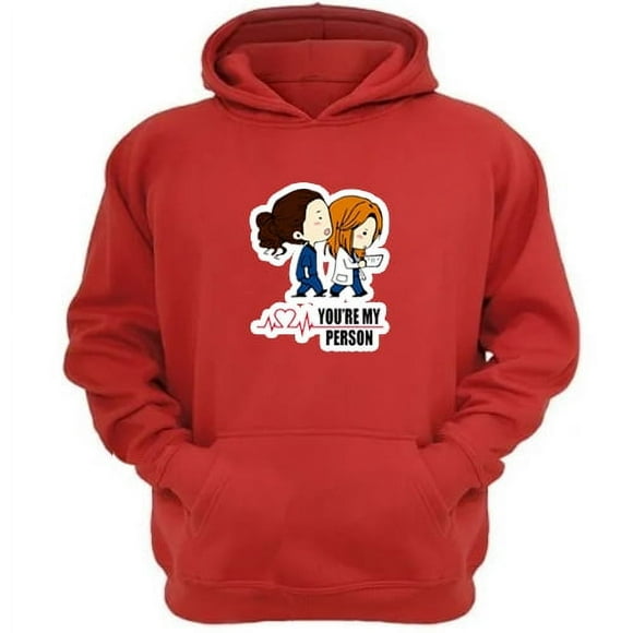 POLERON CANGURO GREY´S ANATOMY Rojo Talla L Unisex