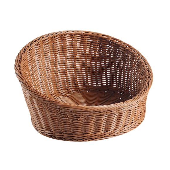 Cesta De Ratán De Imitación, Cesta De Pan Decorativa Para Mesa De Sala De Estar, Comedor M
