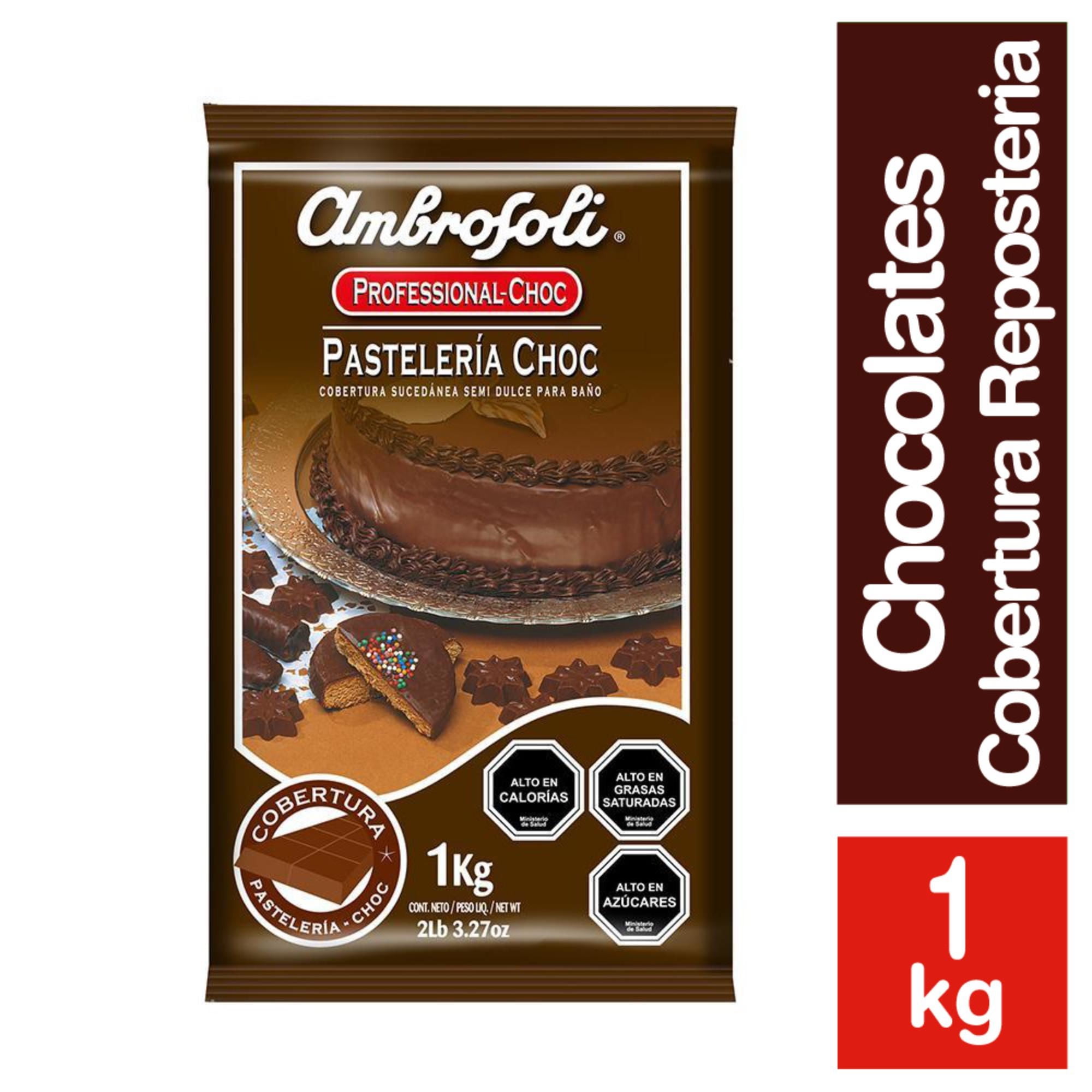 Paquete Chocolate Amargo Cobertura Pasteleria Reposteria 1 Kg Ambrosoli