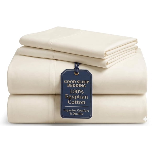 Juego de sábanas Good Sleep Bedding Twin XL 4 piezas color marfil