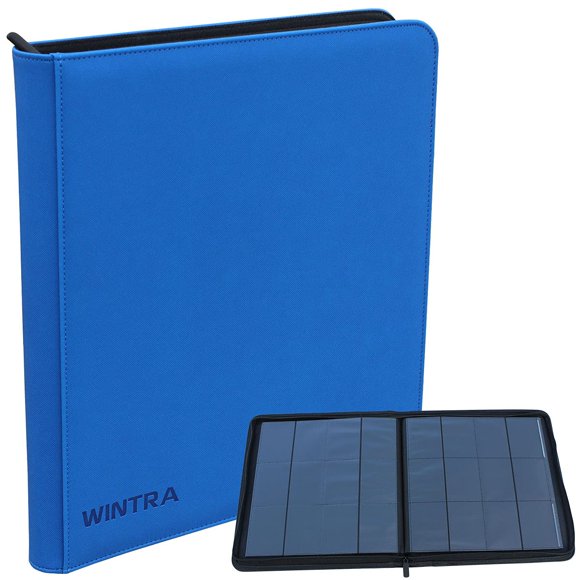 Clasificador de cartas WINTRA de 12 bolsillos, azul, con 480 bolsillos