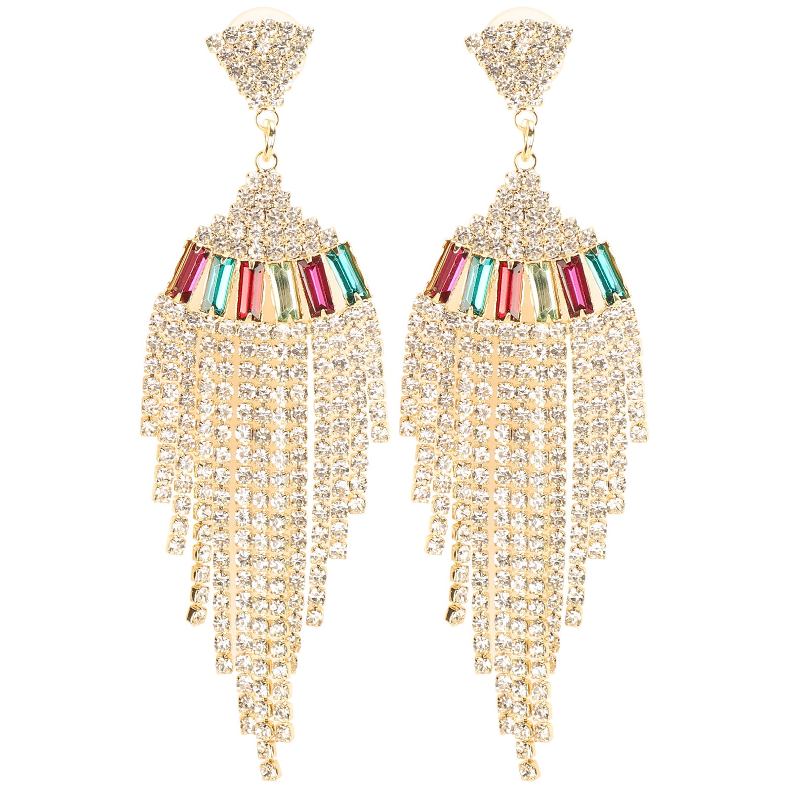 2 Piezas De Pendientes De Borlas De Metal De Moda Colgantes Con Estilo Temperamento Creatividad Adorno Artesanal