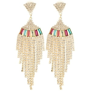 2 Piezas De Pendientes De Borlas De Metal De Moda Colgantes Con Estilo Temperamento Creatividad Adorno Artesanal