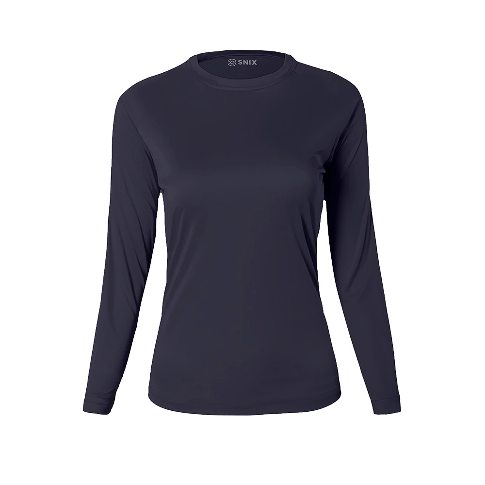 Snix - Polera Femenina Dry Fit Manga Larga-Azul Marino Talla M