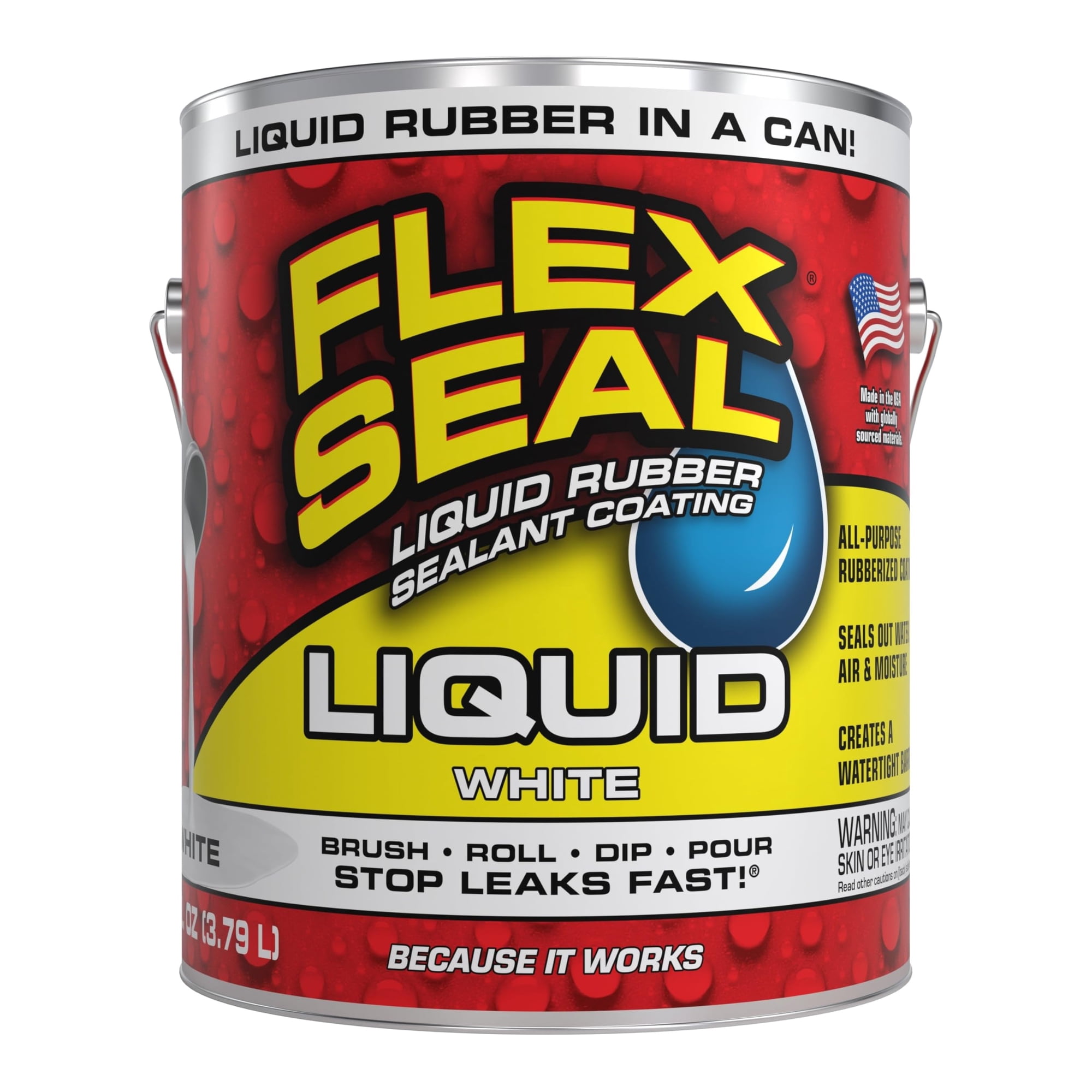 Sellador De Revestimiento De Caucho Flex Seal Liquid, 1 Galón, Blanco