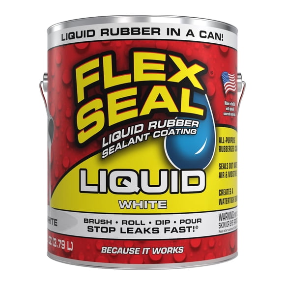 Sellador de revestimiento de caucho Flex Seal Liquid, 1 galón, blanco