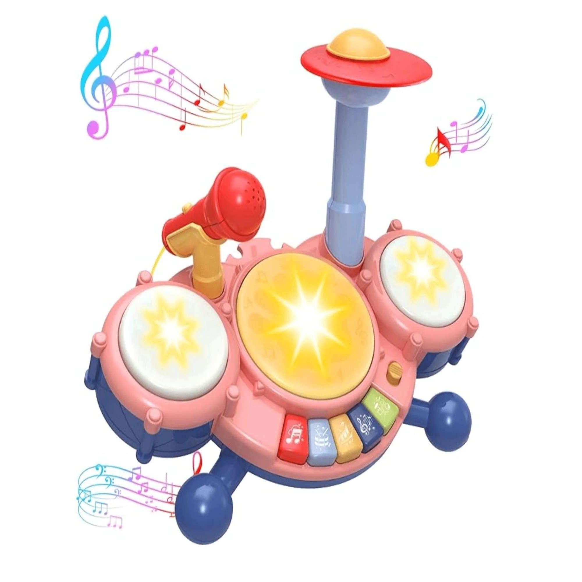 Doremi - Juguete Batería Musical Para Bebé Con Micrófono Órgano Rosa