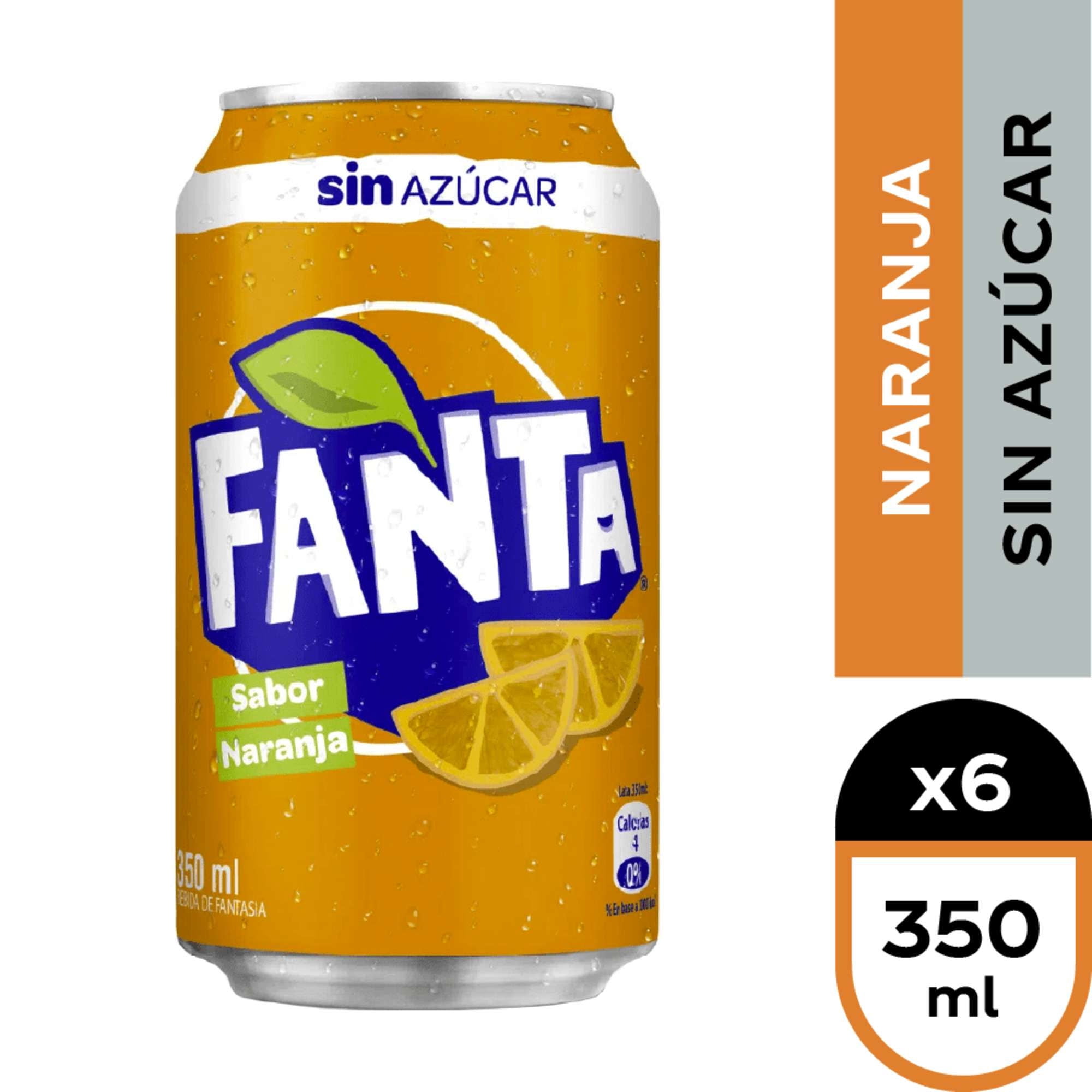 Bebida Naranja Sin Azúcar Pack Lata 6 Un Fanta