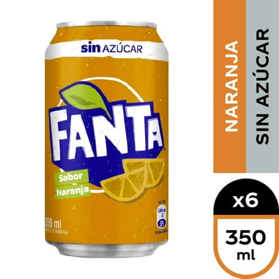Bebida Naranja Sin Azúcar Pack Lata 6 Un Fanta