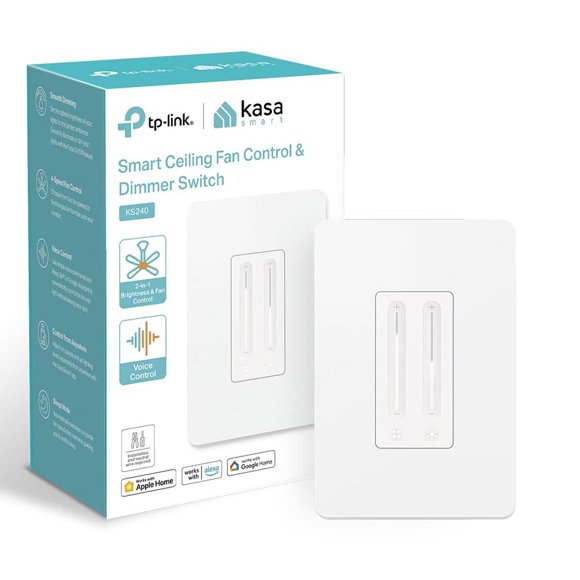 Kasa Smart Ceiling Fan Control Dimmer Switch, KS240, Single