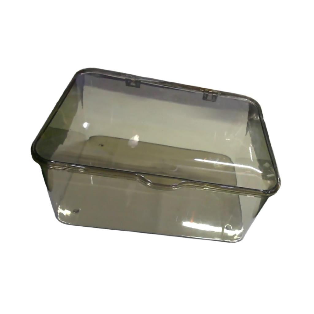 Magideal - Organizador De Mesa, Caja De Almacenamiento De Papelería, Contenedor De Almacenamiento De Artículos Diversos Versátil Para Dormitorio, Armario, Dormit Gris Transparente