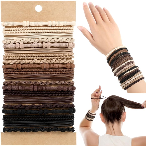 OHCISP Cute Hair Ties, No Damage Boho Hair Tie Bracelets for Women and Teen Girls, 20 Pieces