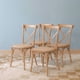 thumbnail image 1 of Pack 4 Sillas Comedor Madera Natural Rattan Apilables Crossback Venhoouse, 1 of 8