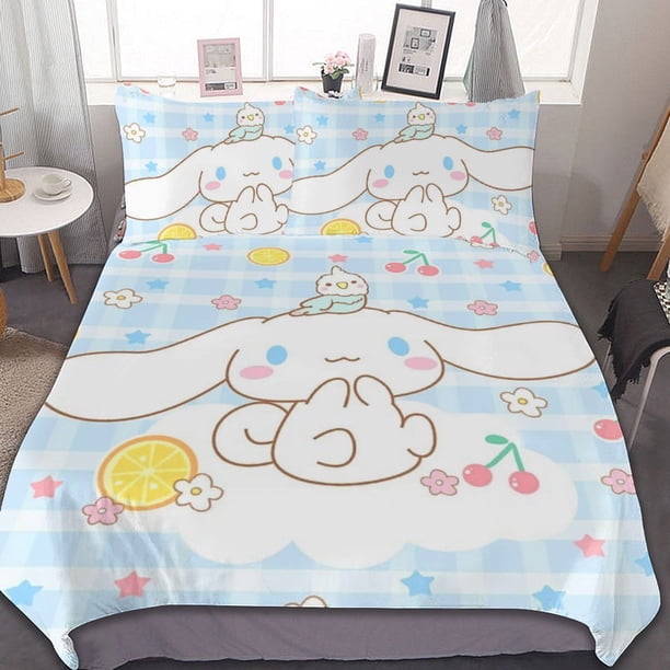 Cinnamoroll Duvet Cover Set 3-Piece Bedding Set Soft Warm And Comfortable Soft Bed Set for Bedroom All Season